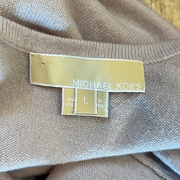 Michael Kors 100% Cashmere Short Sleeve Sweater Large L Lavender Violet EUC Top - Picture 8 of 14